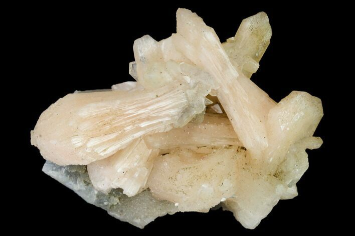 Peach Stilbite Clusters on Chalcedony - India #168976